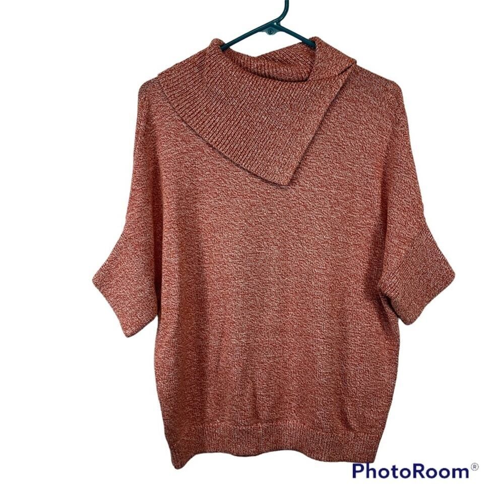 CAbi #3011 Orange Foldover Pullover Sweater Dolman Sweaters Size Woman's XS